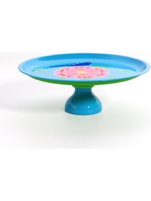 Dedemin Emayeleri Mavi Ayaklı Sunum Tabağı