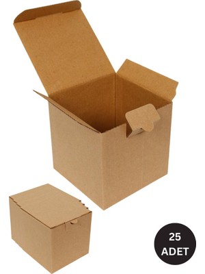 Roco Paper Co. Kilitli E-Ticaret Hediye Kutusu, Kraft Karton Kargo Paketleme Kutusu, 25 Adet, 11X11X12 cm