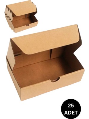 Roco Paper Co. Kilitli E-Ticaret Hediye Kutusu, Kraft Karton Kargo Paketleme Kutusu, 25 Adet, 17X12X7.5 cm