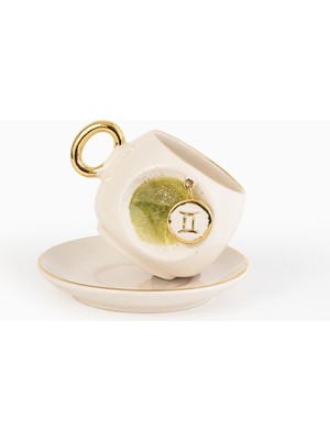 BSK Ceramics Handmade İkizler Burcu Porselen Kahve Fincanı
