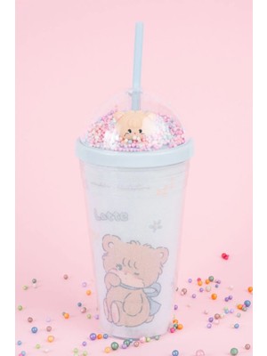 Miniso Mikko Lisanslı Pipetli Figürlü Kapaklı Plastik Şişe (480ML)