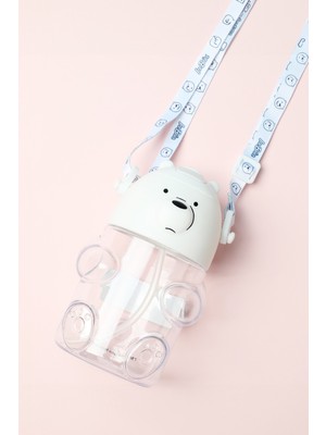 Miniso We Bare Bears Lisanslı Figür Plastik Suluk (600ML) - Kutup Ayısı