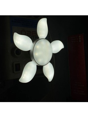 Omilife Dekoratif Pervane 5 Kollu Katlanır Kanatlı 36W LED Ampul Beyaz Renk