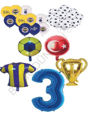 Bal10 Dünyası Sarı Lacivert Fenerbahçe Balon Seti Yaş 3