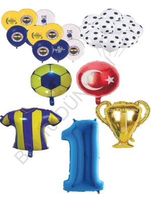 Bal10 Dünyası Sarı Lacivert Fenerbahçe Balon Seti Yaş 1