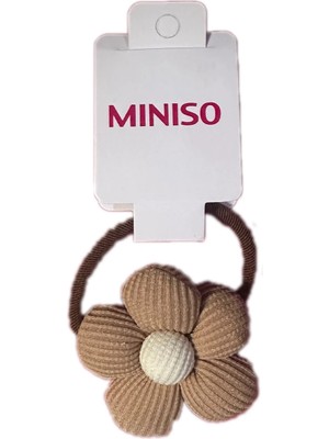 Miniso Papatyalı Kahverengi Ince Lastik Toka