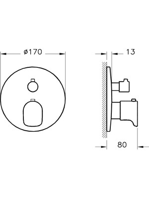 VitrA Root Round A4269536 Ankastre Termostatik Duş Bataryası(V-Box Sıva Üstü Grubu),Mat Siyah