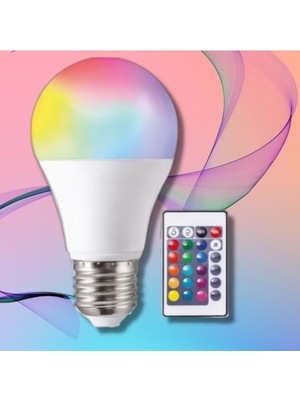 Omilife Rgb Uzaktan Kumandalı LED Lamba Ambiyans Aydınlatma Renk Değiştiren Ampul LED Işık