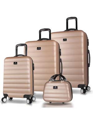 My Valice Colors Abs Kabin Orta Büyük ve Makyaj Boy Gold 4'lü Travel Valiz Seti