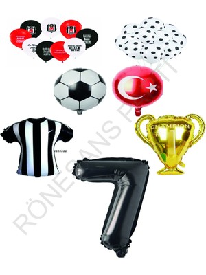 Rönesans Parti Siyah Beyaz Beşiktaş Balon Seti Yaş 7