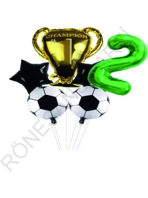 Rönesans Parti Futbol Temalı Doğum Günü Balon Seti Yaş 2