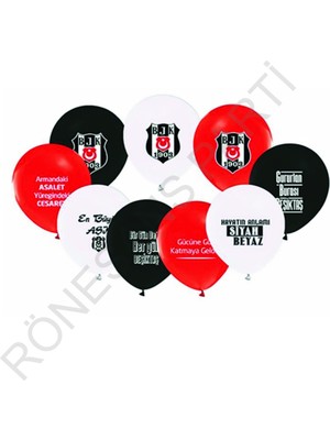 Rönesans Parti Siyah Beyaz Beşiktaş Baskılı Balon 10 Adet