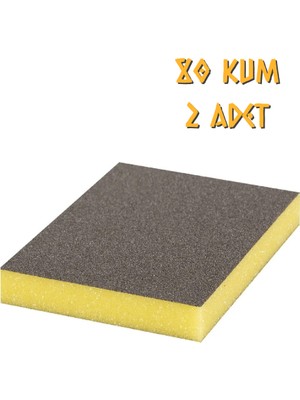 Atlas Sünger Zımpara - İnce 2 Taraflı - 80 Kum - 2 Adet