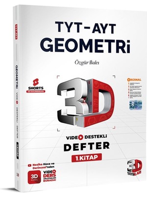 YKS TYT AYT Geometri Video Destekli Defter 1. Kitap 3D Yayınları