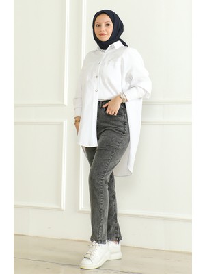 Sefa Merve Momjean Salaş Kot Pantolon 5304-03 Gri