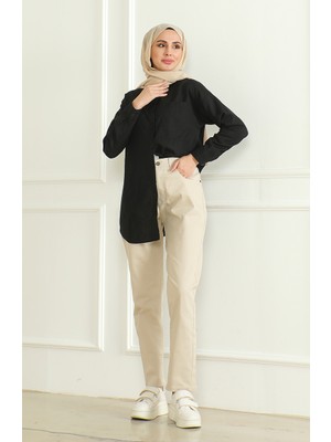 Sefa Merve Momjean Salaş Kot Pantolon 5304-04 Taş
