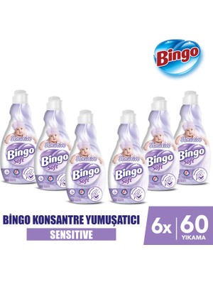 Bingo Soft Konsantre Çamaşır Yumuşatıcısı Sensitive 1440 ml X 6 Adet