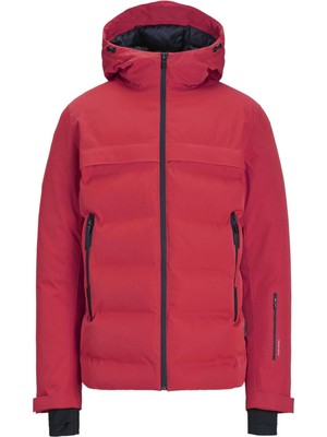 Jack & Jones Jcotarwın Kırmızı Puffer Ceket Erkek Regular Fit Kapüşonlu Orta Kalınlık