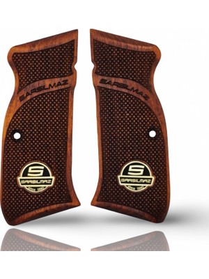 Zib Grips Silah Kabzası - Sarsılmaz Kılınç 2000 Light, AR24, P8S, P8L ile Uyumlu - Meşe Renk - Metal Logolu - SRSLGTMS002L1