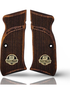 Zib Grips Silah Kabzası - Sarsılmaz Kılınç 2000 Light, AR24, P8S, P8L ile Uyumlu - Koyu Kahverengi Renk - Metal Logolu - SRSLGTCV002L1