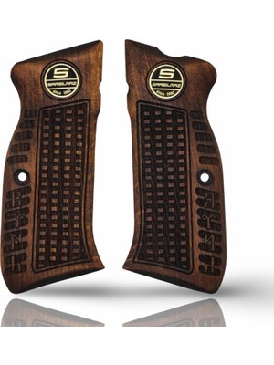 Zib Grips Silah Kabzası - Sarsılmaz Kılınç 2000 Mega, K11 ile Uyumlu - Koyu Kahverengi Renk - Metal Logolu - SRSMEGACV003L1
