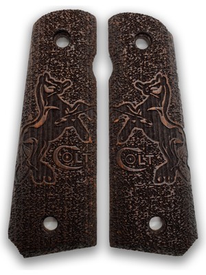 Zib Grips Silah Kabzası - Colt 1911, Girsan Mc 1911 ile Uyumlu - Koyu Kahverengi Renk - CLT1911CV044