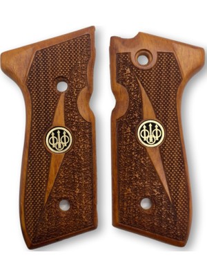 Zib Grips Silah Kabzası - Girsan Yavuz 16, Beretta F92 ile Uyumlu - Tütün Renk - Metal Logolu - BRTF92TN002L1