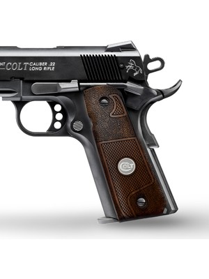 Zib Grips Silah Kabzası - Colt 1911, Girsan Mc 1911 ile Uyumlu - Koyu Kahverengi Renk - Metal Logolu - CLT1911CV097L2
