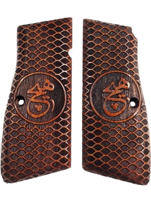 Zib Grips Silah Kabzası - Zig 14, Browning Hp, High Power 14, Dik Kasa, Browning Halkalı (Halka Için Kesim Yaptırmak Için Mesaj Atın), Halkasız ile Uyumlu - Meşe Renk - BRWHPMS047