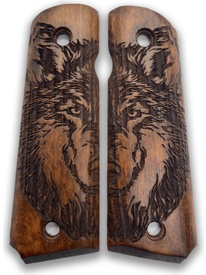 Zib Grips Silah Kabzası - Colt 1911, Girsan Mc 1911 ile Uyumlu - Koyu Kahverengi Renk - CLT1911CV064