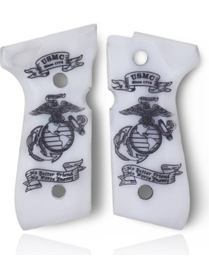 Zib Grips Silah Kabzası - Girsan Yavuz 16, Beretta F92 ile Uyumlu - Beyaz Renk - Pleksi Malzemesinden Yapılma - PLBRTF92BY019