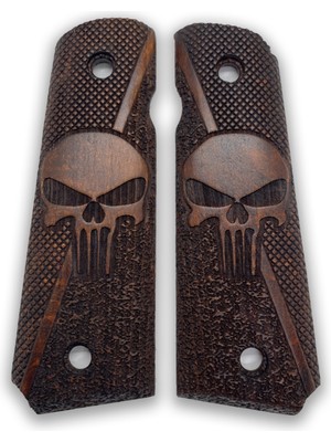 Zib Grips Silah Kabzası - Colt 1911, Girsan Mc 1911 ile Uyumlu - Koyu Kahverengi Renk - CLT1911CV022