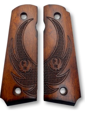 Zib Grips Silah Kabzası - Colt 1911, Girsan Mc 1911 ile Uyumlu - Koyu Kahverengi Renk - CLT1911CV047