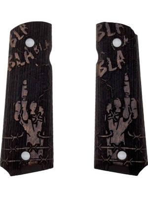 Zib Grips Silah Kabzası - Colt 1911, Girsan Mc 1911 ile Uyumlu - Koyu Kahverengi Renk - CLT1911CV009