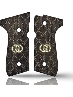 Zib Grips Silah Kabzası - Girsan Yavuz 16, Beretta F92 ile Uyumlu - Açık Kahverengi Renk - Metal Logolu - BRTF92UC046L1