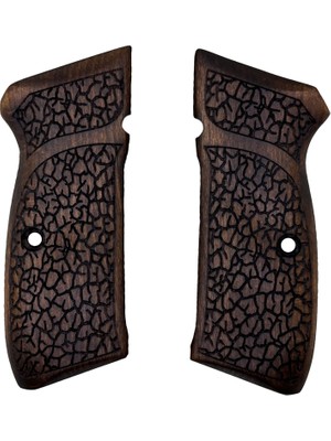 Zib Grips Silah Kabzası - Cz 75, Canik 55, S120, L120 ile Uyumlu - Koyu Kahverengi Renk - CZ75CV001