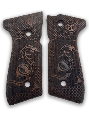 Zib Grips Silah Kabzası - Girsan Yavuz 16, Beretta F92 ile Uyumlu - Koyu Kahverengi Renk - BRTF92CV015
