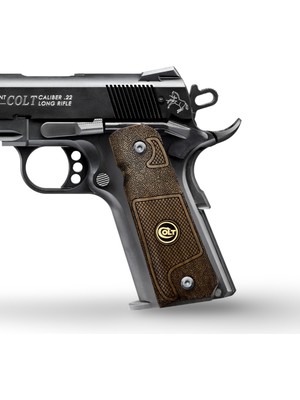 Zib Grips Silah Kabzası - Colt 1911, Girsan Mc 1911 ile Uyumlu - Açık Kahverengi Renk - Metal Logolu - CLT1911UC097L1