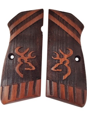 Zib Grips Silah Kabzası - Zig 14, Browning Hp, High Power 14, Spor Kasa ile Uyumlu - Meşe Renk - BRWHPSMS014