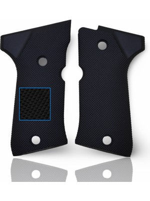 Zib Grips Silah Kabzası - Beretta 92 Kompakt ile Uyumlu - Siyah Renk - Polimer Malzemesinden Yapılma - POBRT92CMPSY001