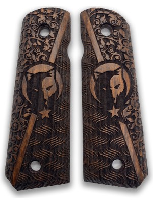 Zib Grips Silah Kabzası - Colt 1911, Girsan Mc 1911 ile Uyumlu - Koyu Kahverengi Renk - CLT1911CV038