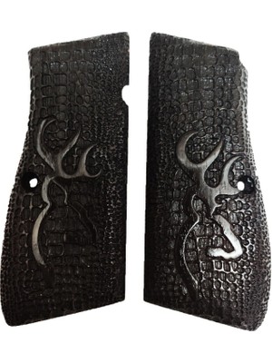 Zib Grips Silah Kabzası - Zig 14, Browning Hp, High Power 14, Dik Kasa, Browning Halkalı (Halka Için Kesim Yaptırmak Için Mesaj Atın), Halkasız ile Uyumlu - Siyah Renk - BRWHPSY019