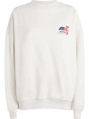 Organik Pamuklu Sweatshirt – Yuvarlak Yaka, Uzun Kollu, Düşük Omuzlu