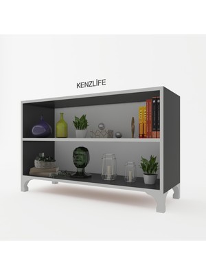 Kenzlife kitaplık tuğçe 048x090x020 gri ayaklı