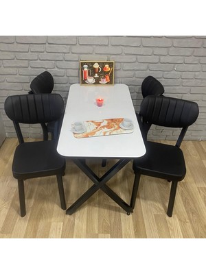 Bambeds Mobilya Yemek Masası Takımı 70X110 4lü Sandalye