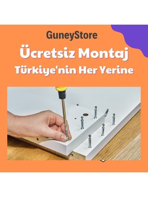 Ücretsiz Montaj Komple Mdf 160 cm Sürgülü Atlantik Çam- Beyaz Ray Gardırop Elbise Dolabı