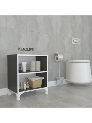 Kenzlife kitaplık tuğçe 048x040x020 gri ayaklı