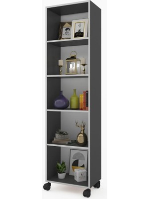Kenzlife mutfak dolabı raziye 188*030*030 gri tekerlekli banyo evrak ofis ayakkabılık kiler