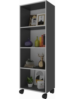 Kenzlife mutfak dolabı raziye 128*030*030 gri tekerlekli banyo evrak ofis ayakkabılık kiler