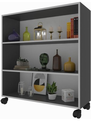 Kenzlife mutfak dolabı raziye 108*070*030 gri tekerlekli banyo evrak ofis ayakkabılık kiler